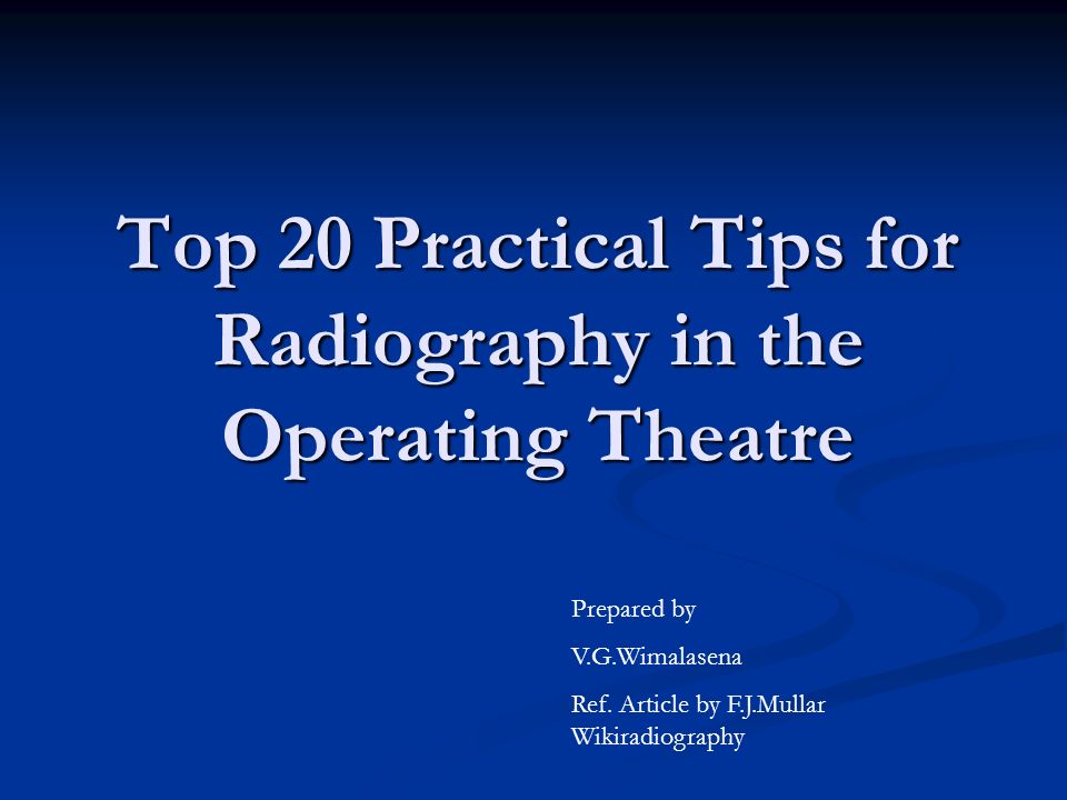 SURGICAL RADIOGRAPHY
